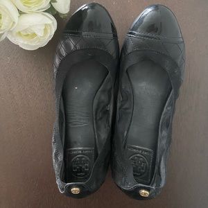 Tory Burch Semi-Quilted Flats | Patent Leather Toe
